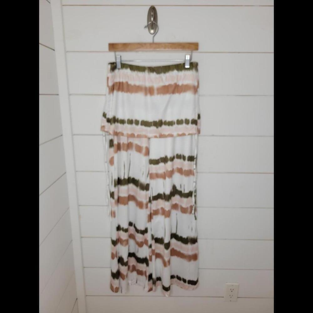Boutique XL white tie dyed wide leg pants with skirt like waist